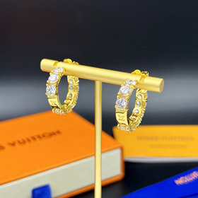 Louis Vuitton LV pełne kolczyki diamentowe okrągłe kolczyki z cyrkonu-3573  