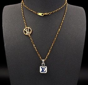 Louis Vuitton LV list wisiec układane kostki naszyjnik-3574  