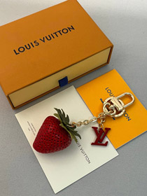 Louis Vuitton LV czerwony różowy worek na truskawki dekoracja klawisz wisiak-3583  