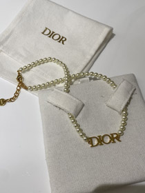 Naszyjnik z perłą Dior-3605  