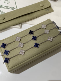 Van Cleef & Arpels białe złoto naturalny niebieski pięć wzorców kamień diamentowa bransoletka-3686  