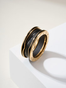 Bulgari ceramiczne różowe złoto pierścień-3839