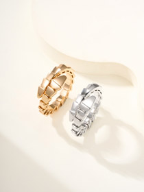 Bulgari wąska wersja diamentowe węża pierścień-3843  