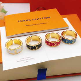 Louis Vuitton LV czerwony olej kropla list kwiat pierścień-3875  