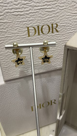 Dior marynarki niebieskiej gwiazdy perła podwójne kolczyki kulkowe-3891  