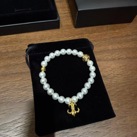 Chrome serca Gold Pearl Bransoletka-3895  