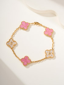 Van Cleef & Arpels różowy diament różowy kamień pięć kwiat bransoletka-3903  