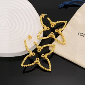 Louis Vuitton LV cztery liście koniuszka puste skręcenie kolczyki-3919  