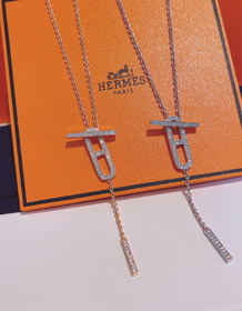 Hermes świnia nos diamentowy naszyjnik-4005  