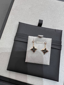 Louis Vuitton LV czarny oniks trójwymiarowe kolczyki kwiatowe-4032  
