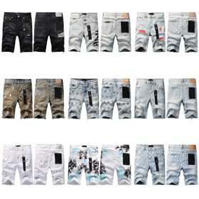 Fioletowy Nowe dżinsy szorty elastyczne zerwane patch slim fit szorty casual-4255  