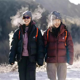 Seria ACG Color Block Kapturem Zip-Up Puffer Kurtka-4769  