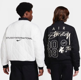 Nike x Stussy współpracy logo haftowane odwracalne bomber kurtka-4815  