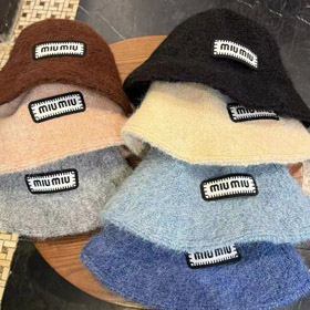Miu Miu nowy dzianinowy czapka rybacka jednolitego koloru-4999  