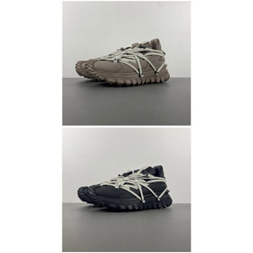 Moncler x RICK OWENS Trailgrip Megalace skóra okrągłe palce elastyczne niski top obuwie wypoczynkowe-5115  