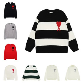 AMIPARIS szyja załogi jednokolorowy dzianinowy sweter-5155  