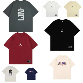 Jordan czysta bawełna luźno dopasowana sportowa koszulka z krótkim rękawem-5160  