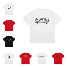 Balenciaga nowa okrągła szyja nadrukowana koszulka z krótkim rękawem-5176  