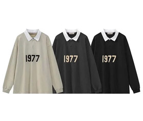 ESSENTIALS Drukowane Polo kołnierz kolor zablokowany pulver Terry Sweatshirt-5214  