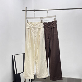 Spodnie Miu Miu z sznurką w talii z relaksującym, przepływającym pasmem-5302  