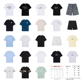 Dior nowa kolekcja casual luźna koszulka z krótkim rękawem z haftowanym literą print-5318  