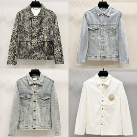 Louis Vuitton LV Gucci Dior logo list jacquard haftowany denim kurtka-5320  