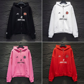 Balenciaga współpraca piłka nożna inspirowana odzież sportowa z kapturem z haftowanym i nadrukowanym logo-5329  
