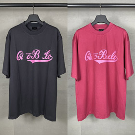 Balenciaga nowa męska luźna koszulka z krótkim rękawem z nadrukiem litery na klatce piersiowej-5334  