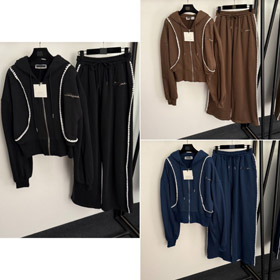 Schiaparelli nowe logo haftowane dziane z kapturem zip-up tracksuit-5381  