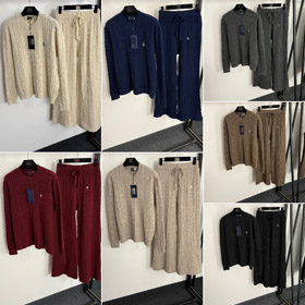 Polo Ralph Lauren haftowany kabel-dzianiny paskowy sweter zestaw-5398  