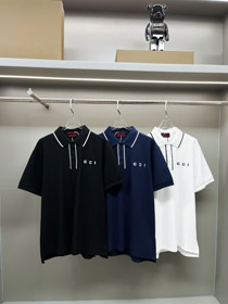 Gucci pique bawełna oddychająca i wszechstronna koszulka z krótkim rękawem-5461  