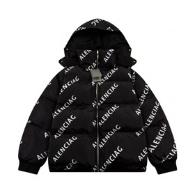 Balenciaga all-over logo druk odwracalna kurtka bawełniana-5487  