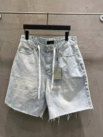 Balenciaga nowa sznurka umyta luźne proste nogi denim szorty-5489  