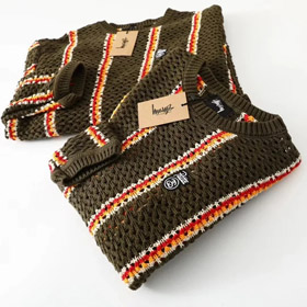 Stussy paskowe otwarte dzianiny sweter szyi załogi-5510  