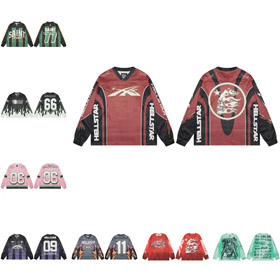 Piekło Star warstwa podstawowa długi rękaw luźny rozpaczony bluza-5533  