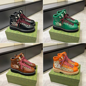 Północna twarz x Gucci tłoczone buty do kostki-5590  