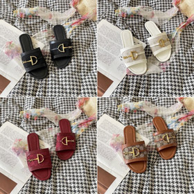 Gucci patchwork metalowy koń płaskie muły-5643  