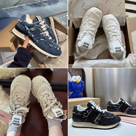 New Balance x Miu Miu NB 574 korynkowe okrągłe palce niski top tenisówki-5686  