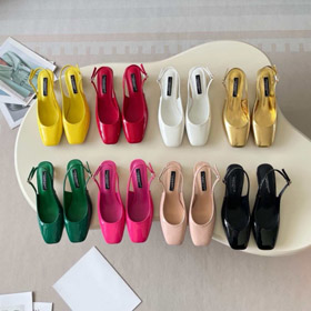 Dolce & Gabbana DG nowe kwadratowe palce otwarte z tyłu metalowe wysokie obcasy-5721  