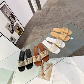 Prada nowe ręcznie tkane płaskie sandały slajdowe-5737  