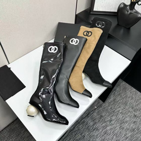 Chanel nowe buty na kolana z tylnym zamkiem-5772  