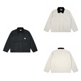 Stussy klasyczny lapel umyta kurtka bawełniana-5891  