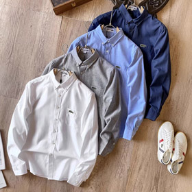 Lacoste jednokolorowa koszula z długim rękawem-5908  