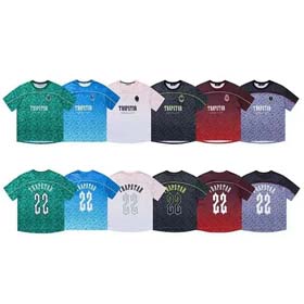 Trapstar koszykówka mundur piłkarski piłkarski sportowy para z krótkim rękawem T-shirt-1079